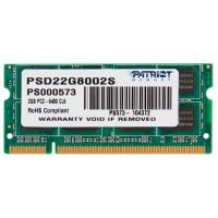 Модуль памяти SODIMM DDR2 2GB Patriot PSD22G8002S Signature Line PC2-6400 800MHz 200-pin CL6 1.8V Unbuffered DR RTL