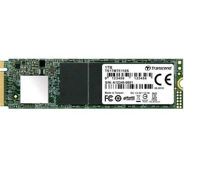 Накопитель SSD M.2 2280 Transcend TS1TMTE110S 110S 1TB PCI-E 3.0 x4 1700/1500MBs 160K/140K IOPs 3D TLC NAND MTBF 1M