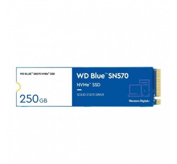 Накопитель SSD M.2 2280 Western Digital WDS250G3B0C WD Blue SN570 250GB PCIe Gen3 x 4 TLC 3300/1200MB/s IOPS 190K/210K MTTF 1.5M