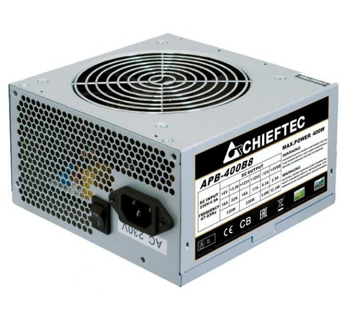 Блок питания ATX Chieftec APB-400B8 Value, 400W, Active PFC, 120mm fan, OEM