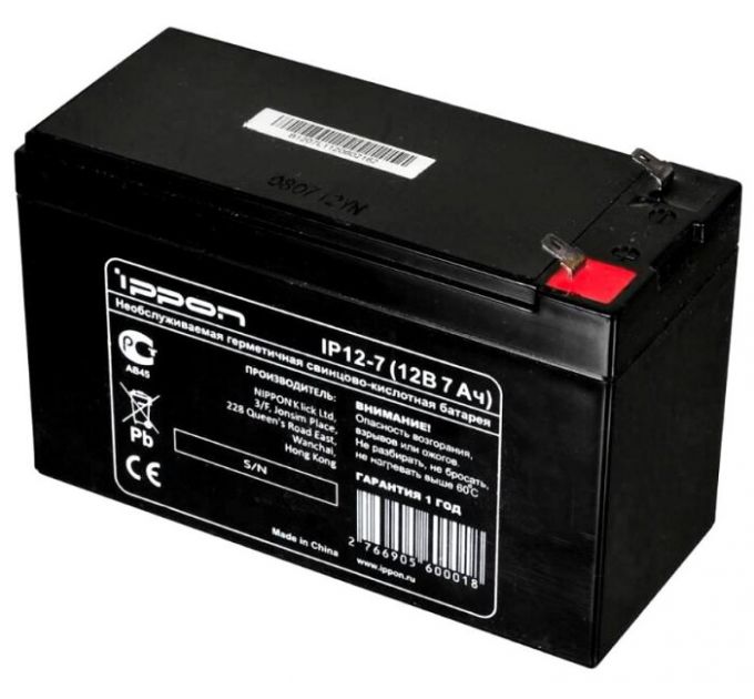 Аккумуляторная батарея Ippon IP 12-7 (12В 7 Ач)