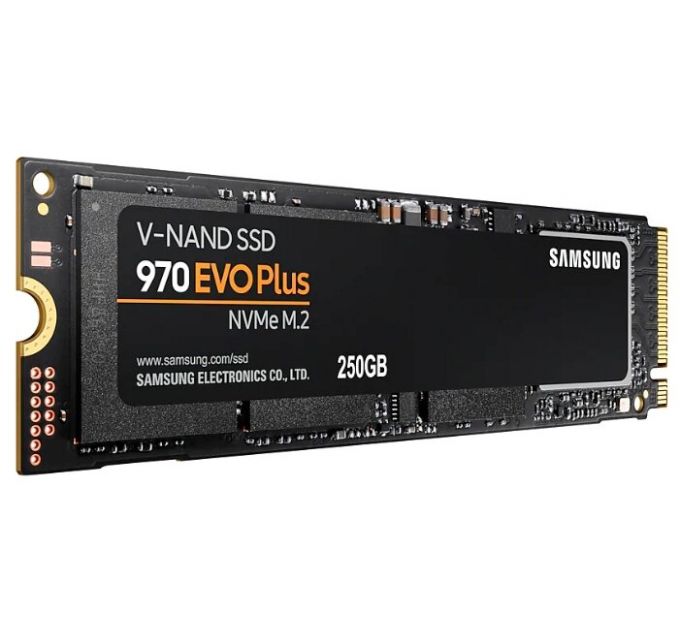 Накопитель SSD M.2 2280 Samsung MZ-V7S250BW 970 EVO Plus 250GB MLC PCIe Gen 3.0 x4 NVMe 3500/2300MB/s 250K/550K IOPS MTBF 1.5M