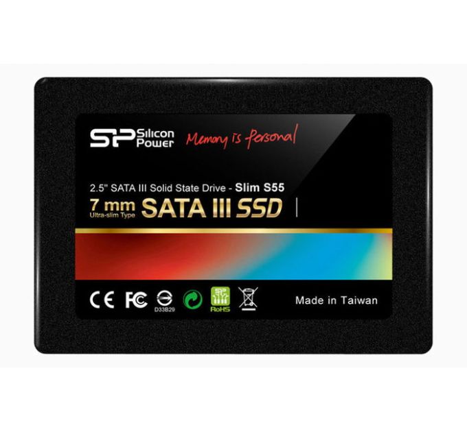 Накопитель SSD 2.5'' Silicon Power SP120GBSS3S55S25 Slim S55 120GB Phison PS3108 SATA 6Gb/s 550/420MB/s MTBF 1.5M 7mm