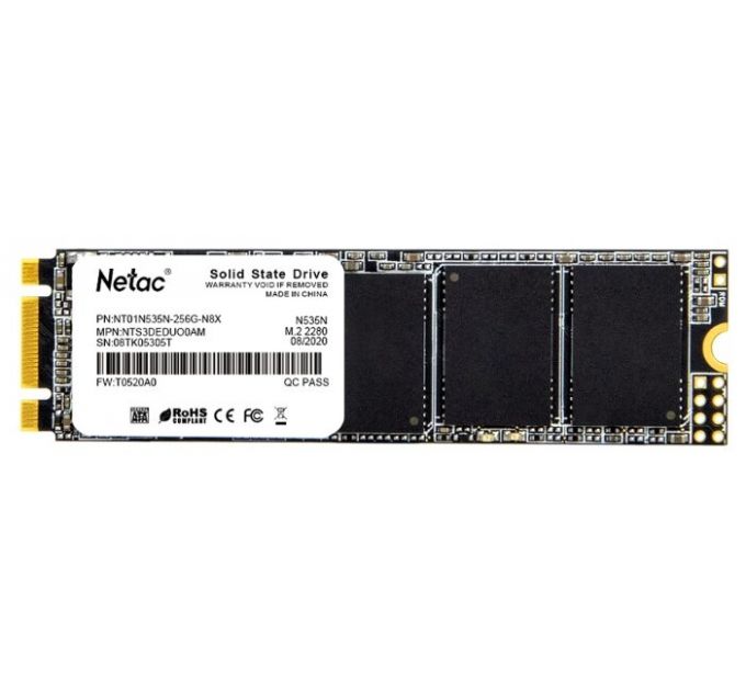 Накопитель SSD M.2 2280 Netac NT01N535N-256G-N8X N535N 256GB SATA 6Gb/s 3D TLC 560/520MB/s