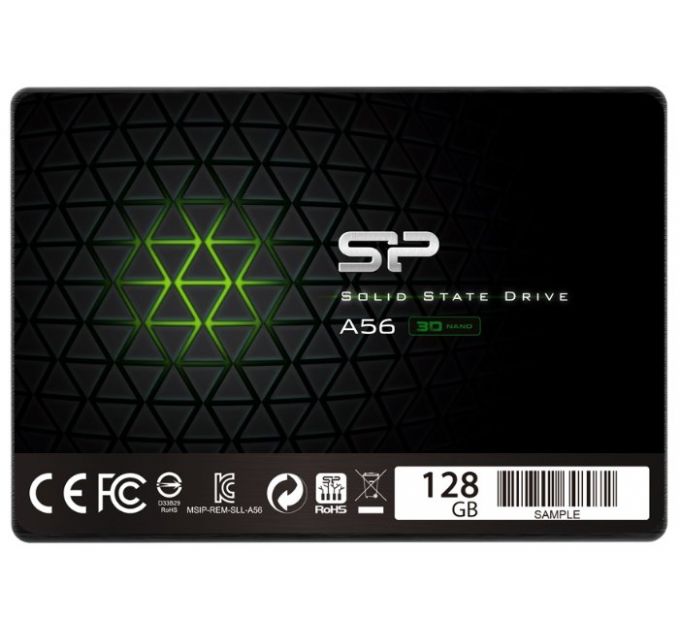 Накопитель SSD 2.5'' Silicon Power SP128GBSS3A56B25 Ace A56 128GB 3D NAND TLC 560/530MBs 7mm черный