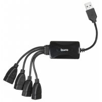 USB-хаб Buro BU-HUB4-0.3-U2.0-Splitter, black