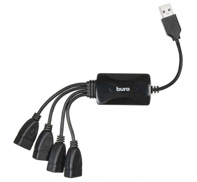 USB-хаб Buro BU-HUB4-0.3-U2.0-Splitter, black