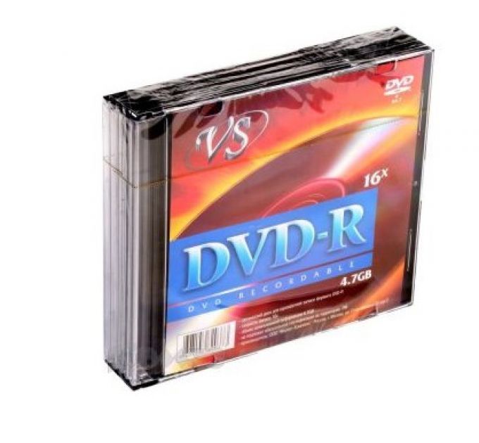 DVD-диск VS 4.7 Gb, Ink Printable (5 шт)