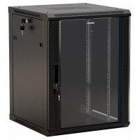 Шкаф коммутационный Hyperline TWB-FC-1566-GP-RAL9004 black