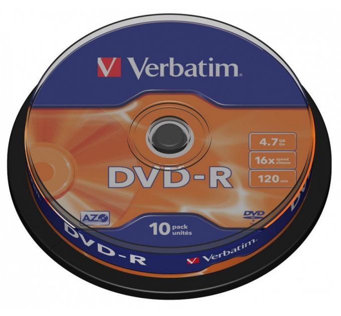 DVD-диск Verbatim 4,7 Gb, Cake Box (10 шт)