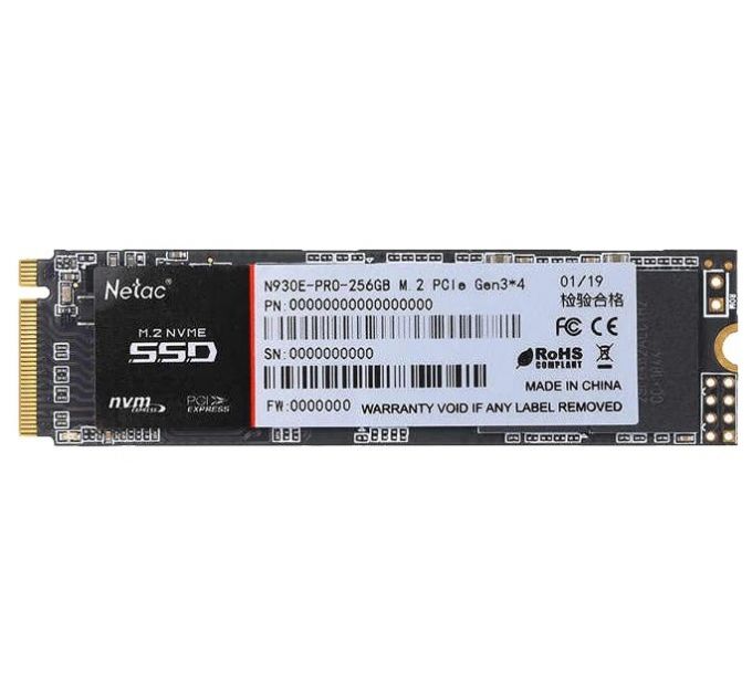 Накопитель SSD M.2 2280 Netac NT01N930E-256G-E4X N930E Pro 256GB PCIe Gen3*4 NVMe 3D TLC 2130/1720MB/s