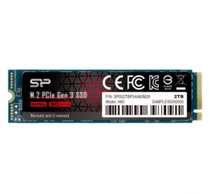 Накопитель SSD M.2 2280 Silicon Power SP002TBP34A80M28 P34A80 2TB PCIe Gen3x4