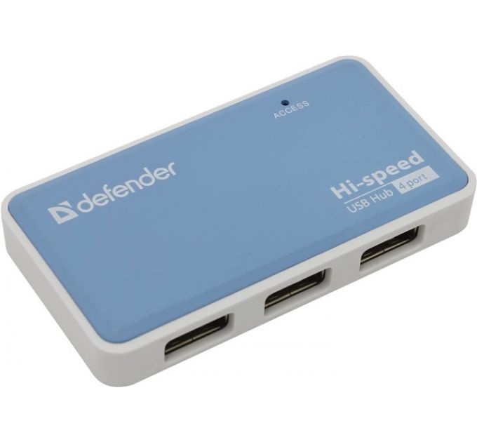 USB-хаб Defender Quadro Power, white/blue