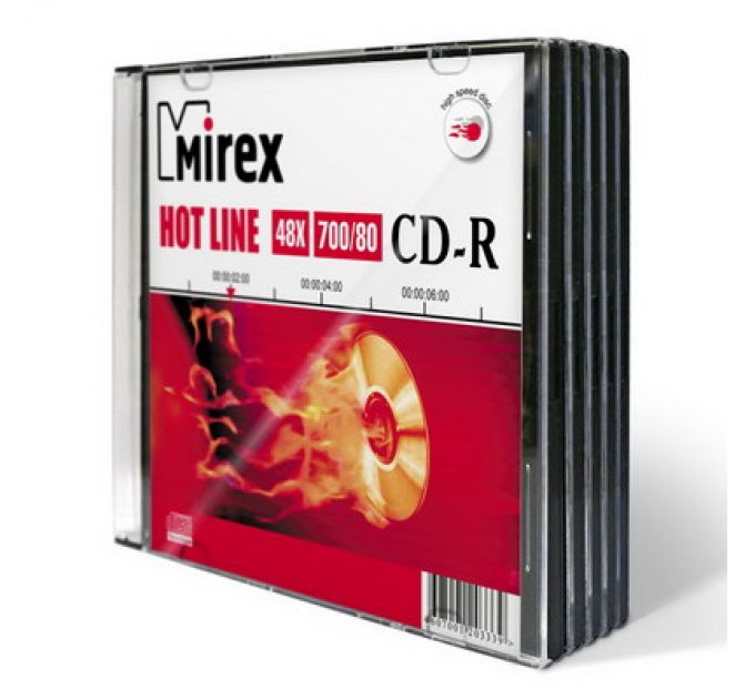 CD-диск Mirex 700 Mb, Maximum, Slim Case (5 шт)
