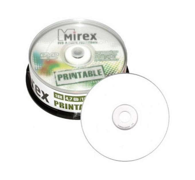 DVD-диск Mirex 4.7 Gb, UL130029A1M, Cake Box (25 шт)