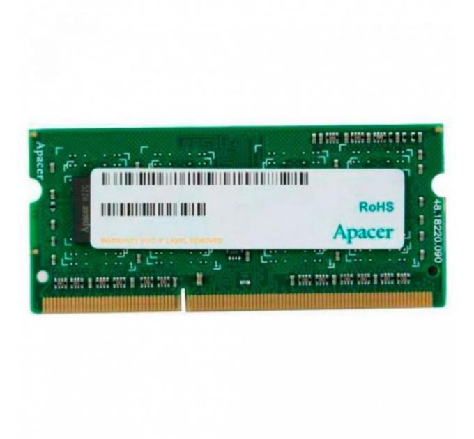 Модуль памяти SODIMM DDR3 8GB Apacer DS.08G2K.KAM (AS08GFA60CATBGC) PC3-12800 1600MHz 2Rx8 CL11 204-pin 1.5V