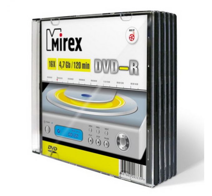 DVD-диск Mirex 4.7 Gb, Slim Case (5 шт)