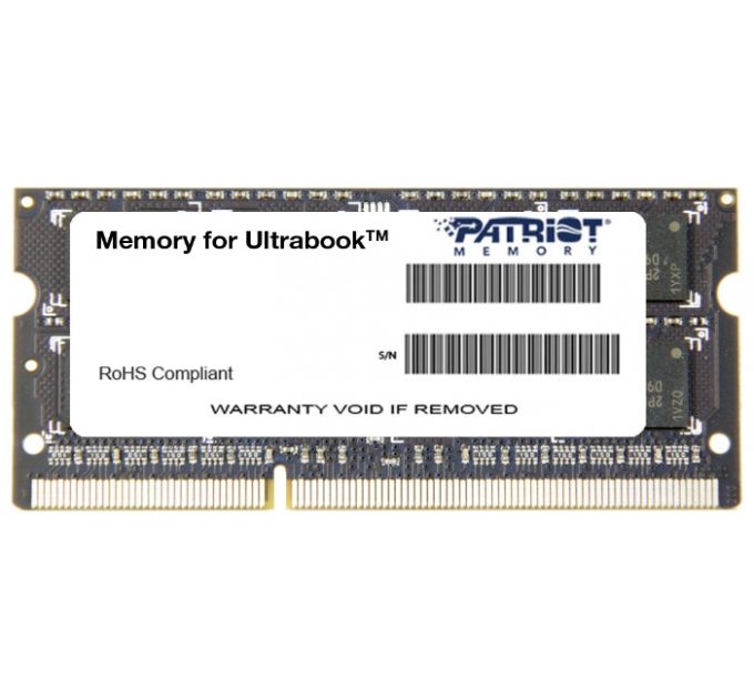 Модуль памяти SODIMM DDR3 4GB Patriot PSD34G1600L2S PC3-12800 1600MHz CL11 1.35V RTL