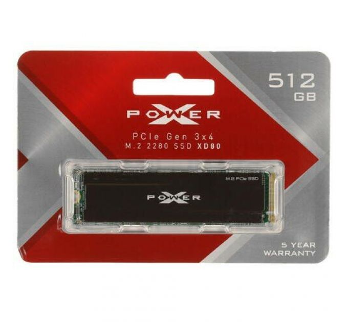 Накопитель SSD M.2 2280 Silicon Power SP512GBP34XD8005 XD80 512GB PCI-E x4 3400/3000MB/s MTBF 2M