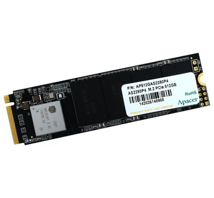 Накопитель SSD M.2 2280 Apacer AP512GAS2280P4-1 AS2280P4 512GB PCIe Gen3x4 with NVMe 3D TLC 2100/1500MB/s IOPS 210K/380K MTBF 1.5M RTL