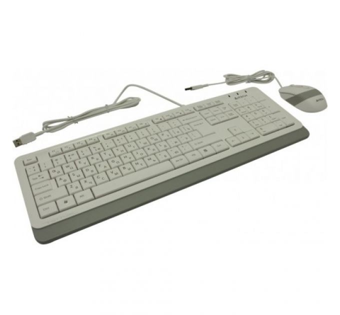 Клавиатура и мышь A4Tech F1010 WHITE бело-серая, USB