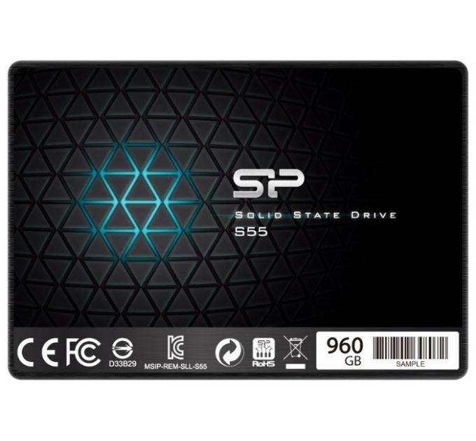 Накопитель SSD 2.5'' Silicon Power SP960GBSS3S55S25 Slim S55 960GB SATA3 550/440MB/s MTBF 1.5M 7mm