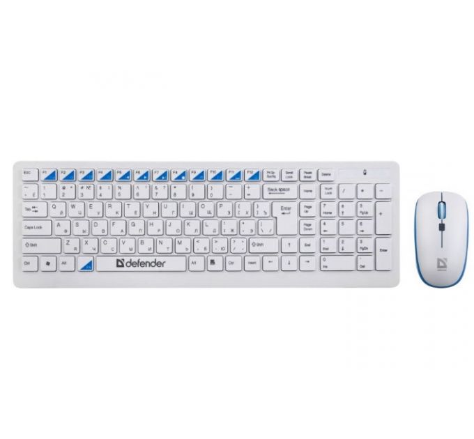 Клавиатура и мышь Wireless Defender Skyline 895 Nano 45895 white, USB, 2000 dpi