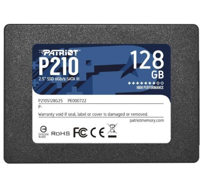 Накопитель SSD 2.5'' Patriot P210S128G25 128GB, SATA3, up to 450/350Mbs, 3D TLC, 7mm