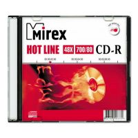 CD-диск Mirex 700 Mb, HotLine, Slim Case (1 шт)