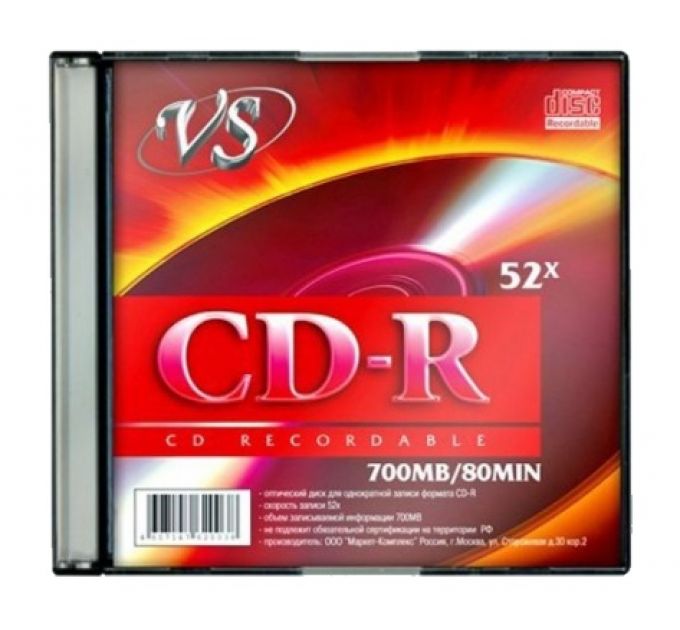 CD-диск VS 700Mb, 52x Shrink (1 шт)