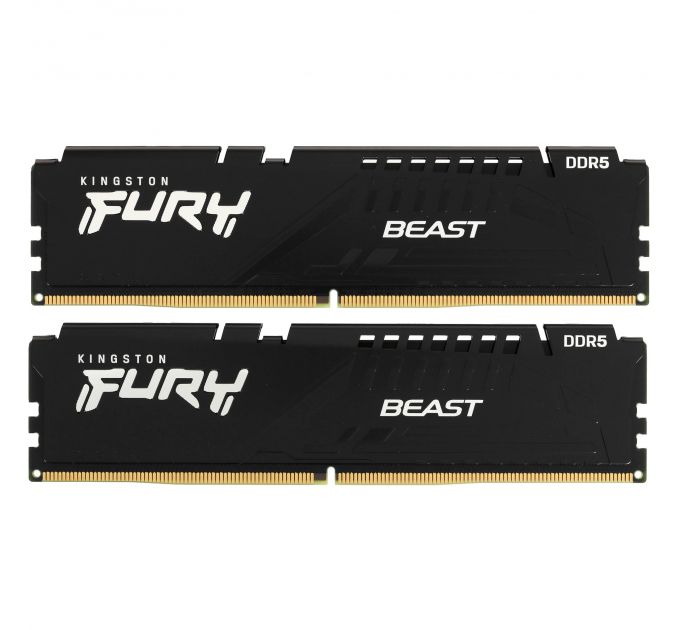 Оперативная память Kingston Fury Beast, DDR5, 32GB (2x16GB), 5600MHz, CL36, DIMM, с радиаторами, RGB