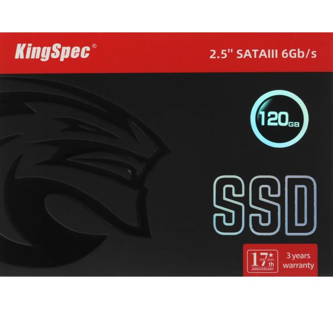 Накопитель SSD KingSpec P4-120, 120GB, SATA III, 2.5", R/W 500/500