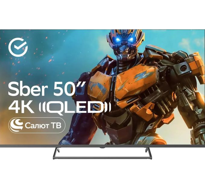 50" Телевизор Sber SDX 50UQ5231 QLED тёмно-серый 3840x2160, 4K Ultra HD, 60 Гц, Wi-Fi, Smart TV, Сал