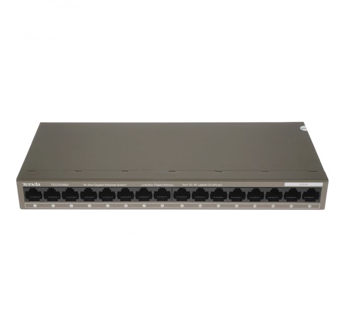Коммутатор Tenda TEG1016M неуправляемый 16-портовыйGigabit Ethernet