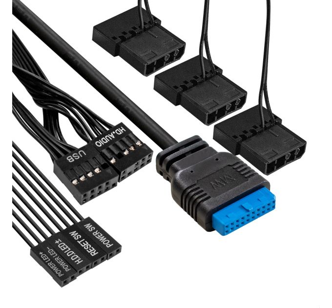 Корпус Miditower ExeGate EVO-8227 (ATX, без БП, 2*USB+1*USB3.0+HD Audio, черный, 3 вент. с RGB подсв