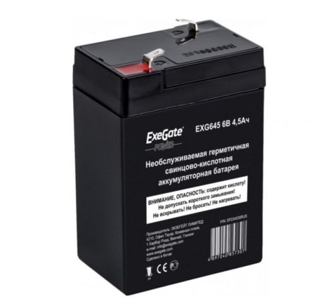 Сменные аккумуляторы АКБ для ИБП ExeGate Аккумуляторная батарея EXG645 EP234535RUS (6 В)