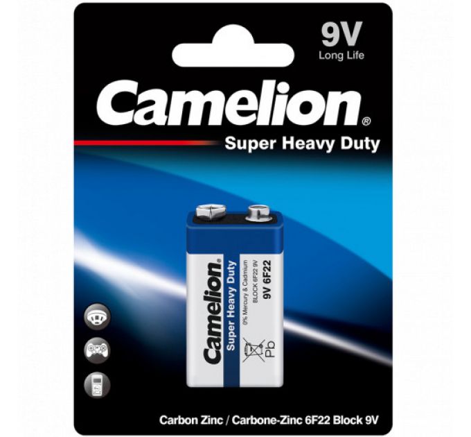 Батарейка CAMELION Super Heavy Duty 1 шт. 6F22-BP1B