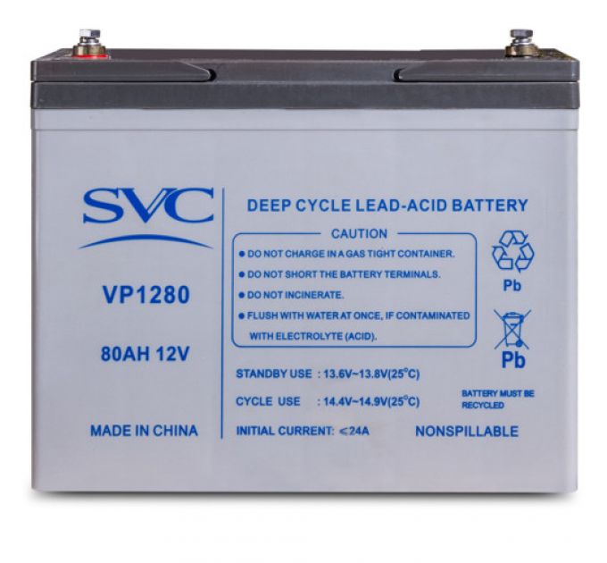 Сменные аккумуляторы АКБ для ИБП SVC Батарея 12В 80 Ач 18815 (12 В)