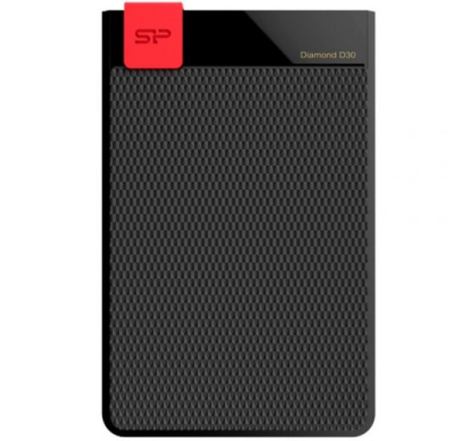 Внешний жесткий диск Silicon Power 1TB Diamond D30, 2.5", USB 3.1, Slim, Черный SP010TBPHDD3SS3K (1 ТБ)