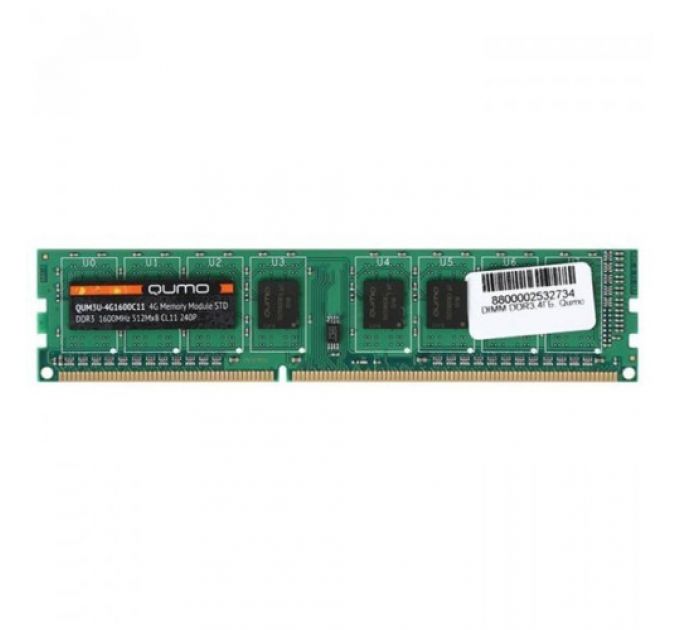 ОЗУ Qumo QUM3U QUM3U-4G1600C11L (DIMM, DDR3, 4 Гб, 1600 МГц)