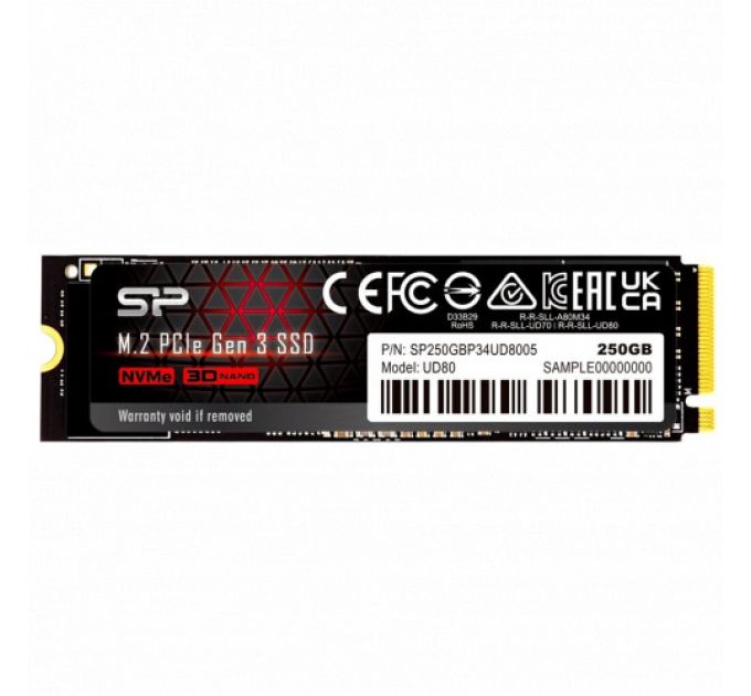 Внутренний жесткий диск Silicon Power UD80 SP250GBP34UD8005 (SSD (твердотельные), 250 ГБ, M.2, PCIe)