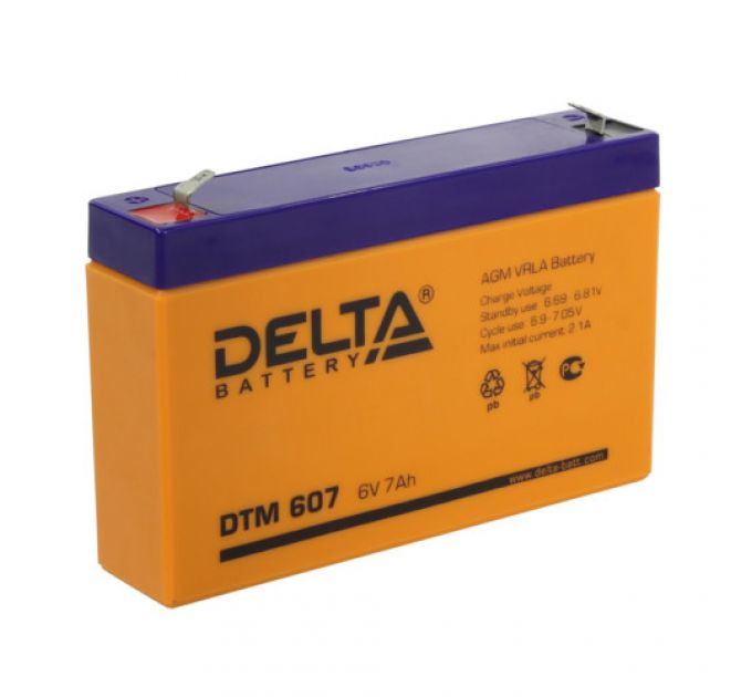 Сменные аккумуляторы АКБ для ИБП Delta Battery DTM 607 (6 В)