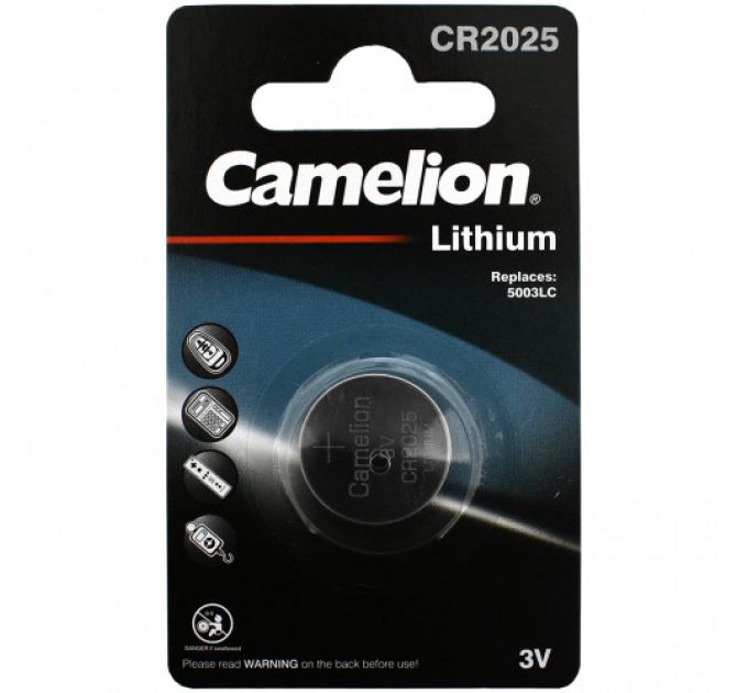Батарейка CAMELION CR2025-BP1 lithium 3V 1pc pack