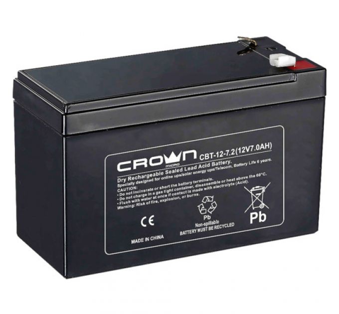 Сменные аккумуляторы АКБ для ИБП CROWN CBT-12-7.2 (12 В)