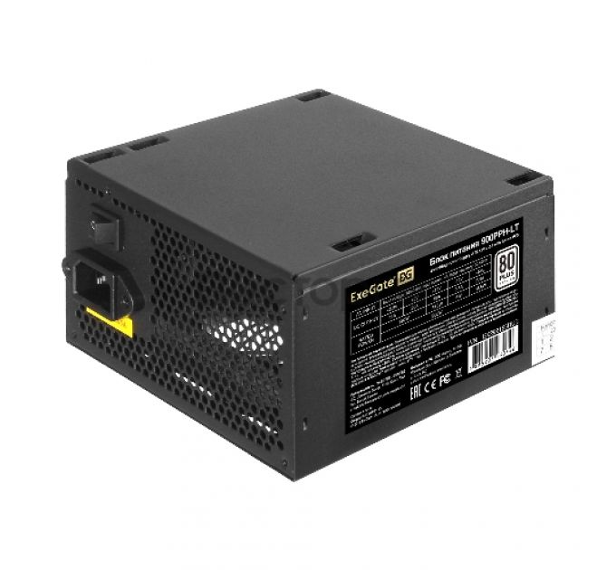 Блок питания 900W ExeGate 80 PLUS® 900PPH-LT (ATX, APFC, SC, КПД 82% (80 PLUS), 12cm fan, 24pin, (4+4)pin, PCIe, 5xSATA, 3xIDE, кабель 220V с защитой от выдергивания, black, Color Box)