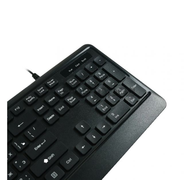 Комплект клавиатура+мышь/ Keyboard/mouse set MK120, USB wired, 104 кл, 1000DPI, 1.8m, black, Foxline