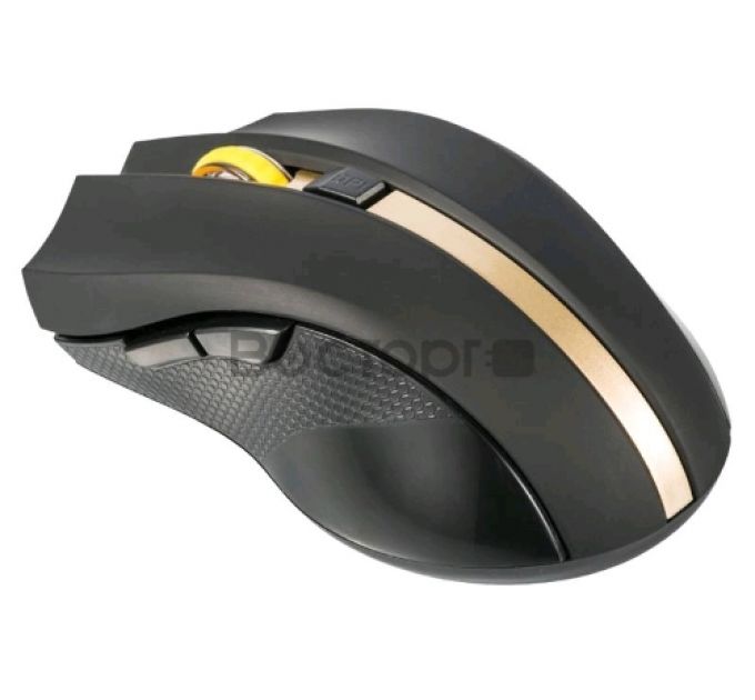 Мышь Oklick 495MW черный/золотистый Мышь оптическая (1600dpi) беспроводная USB (6but)