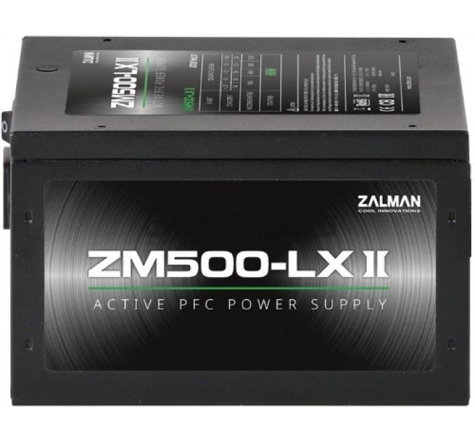 Блок питания ATX Zalman ZM500-LXII 500W, APFC, fan 120mm, Retail