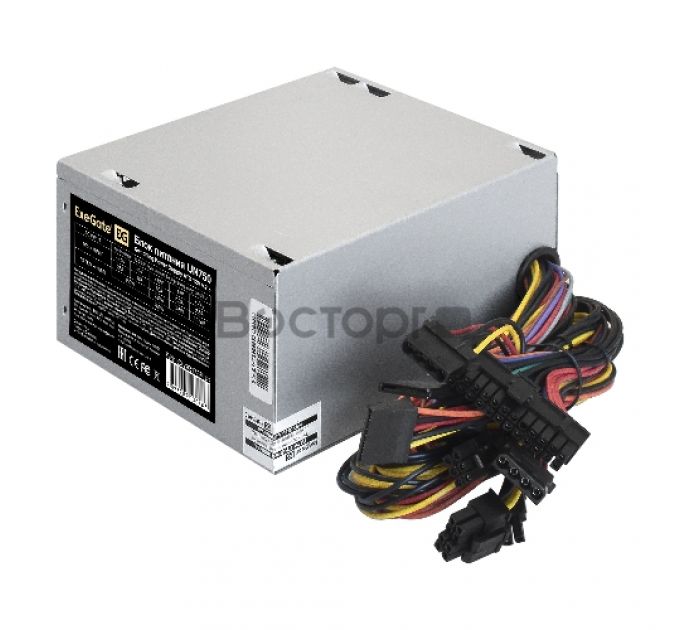 Блок питания 750W ExeGate UN750 (ATX, PC, 12cm fan, 24pin, 4+4pin, 2xPCI-E, 5xSATA, 3xIDE, кабель 220V в комплекте)