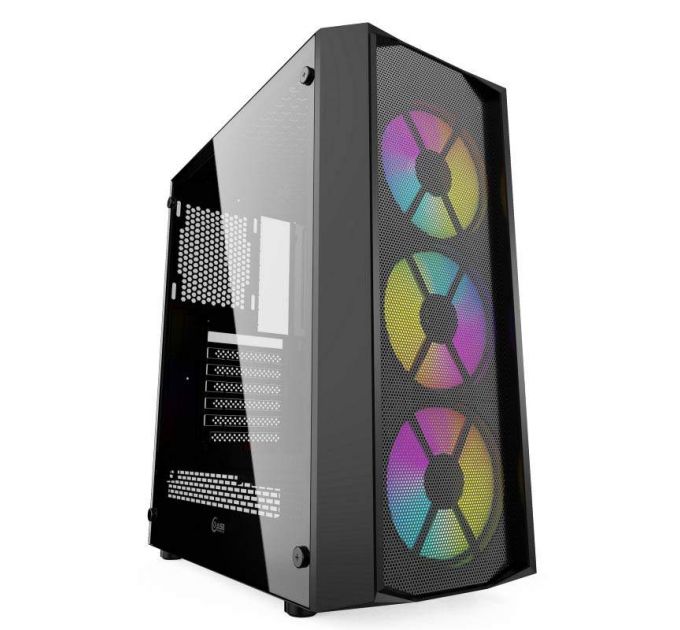 Корпус ATX Powercase Rhombus X3 Mesh LED CMRMX-L3 черный, без БП, с окном, USB 3.0, 2*USB 2.0, audio